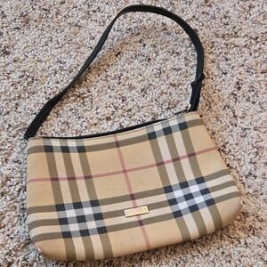 Burberry Tan and Black Checkered Small Bag